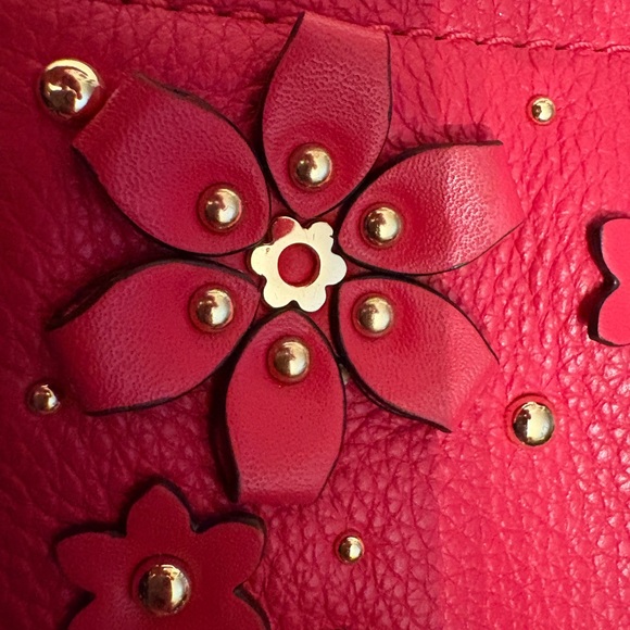 Michael Kors Vibrant Red Floral Backpack - Picture 6 of 9